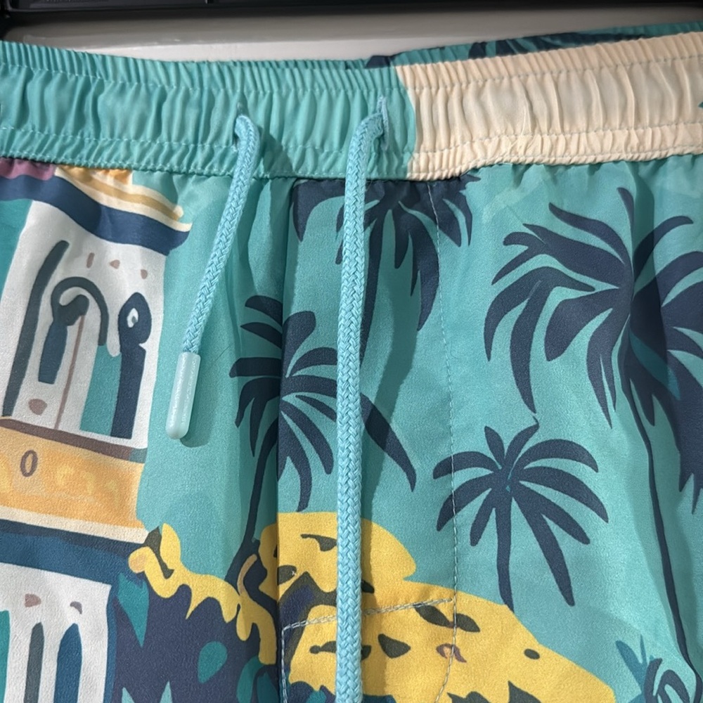 Boohoo Man‎ Swim Trunks - Teal with Cruise ship and Villa print 3XL - Picture 4 of 6